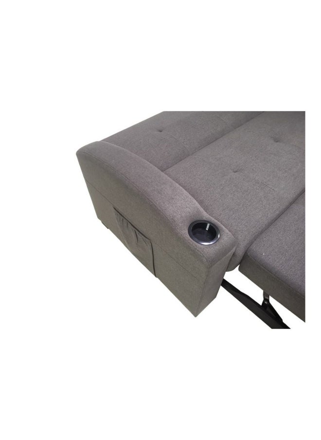 DANUBE HOME - Alejandro Fabric Sofa Bed - Dark Brown - Image 1