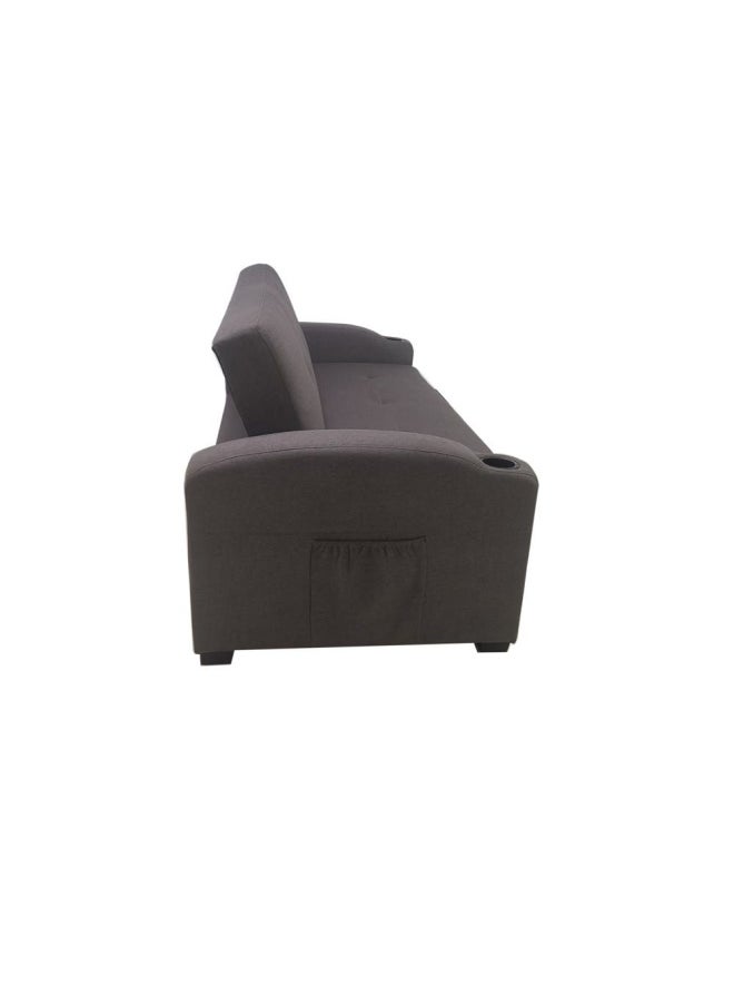 DANUBE HOME - Alejandro Fabric Sofa Bed - Dark Brown - Image 1
