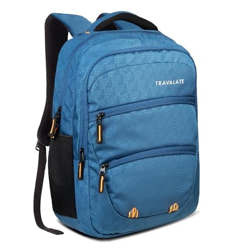 TRAVALATE Polyester 32L Men Women Laptop Backpack for Office/College | Multi-Pockets School Bag with Laptop Compartment and Rain Cover - Teal - Image 1