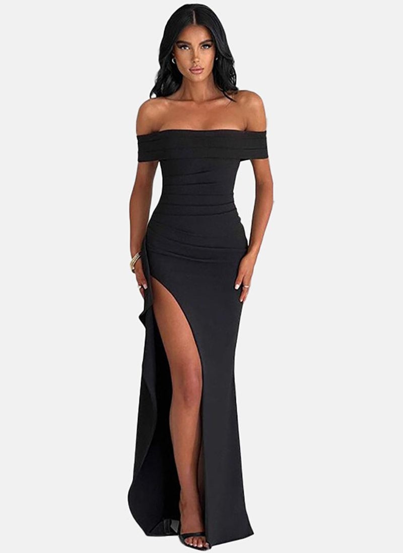 YUNIQEE فستان غمد مكشوف الكتفين - Image 2