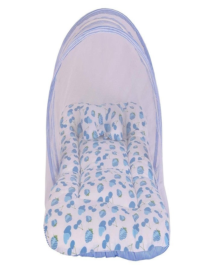 Kwitchy طقم مفروشات أطفال من كويتشي، سرير حديثي الولادة مع ناموسية وحقيبة حمل (من 0 إلى 6 أشهر) أزرق - Image 3