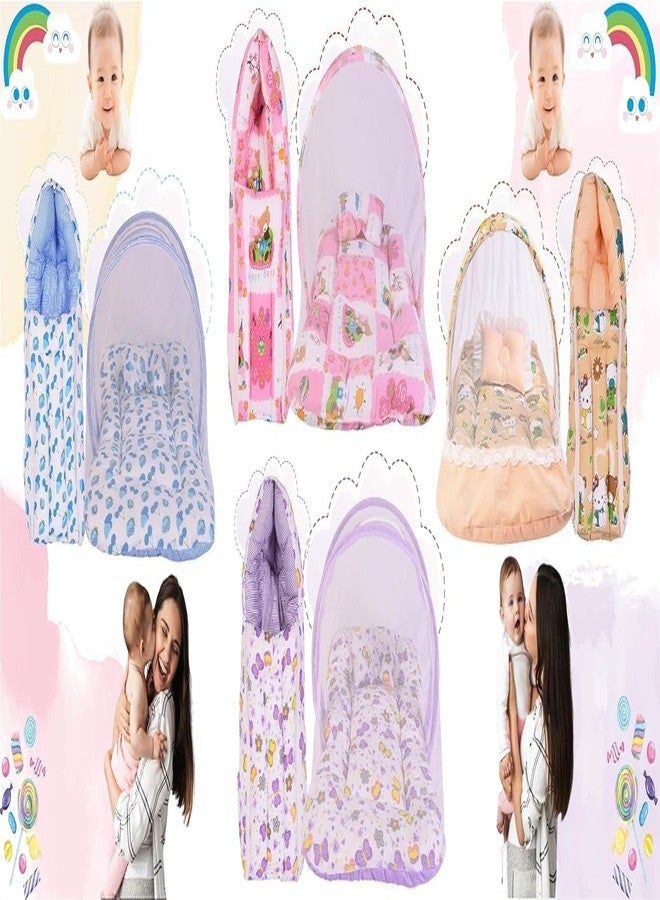 Kwitchy طقم مفروشات أطفال من كويتشي، سرير حديثي الولادة مع ناموسية وحقيبة حمل (من 0 إلى 6 أشهر) أزرق - Image 5