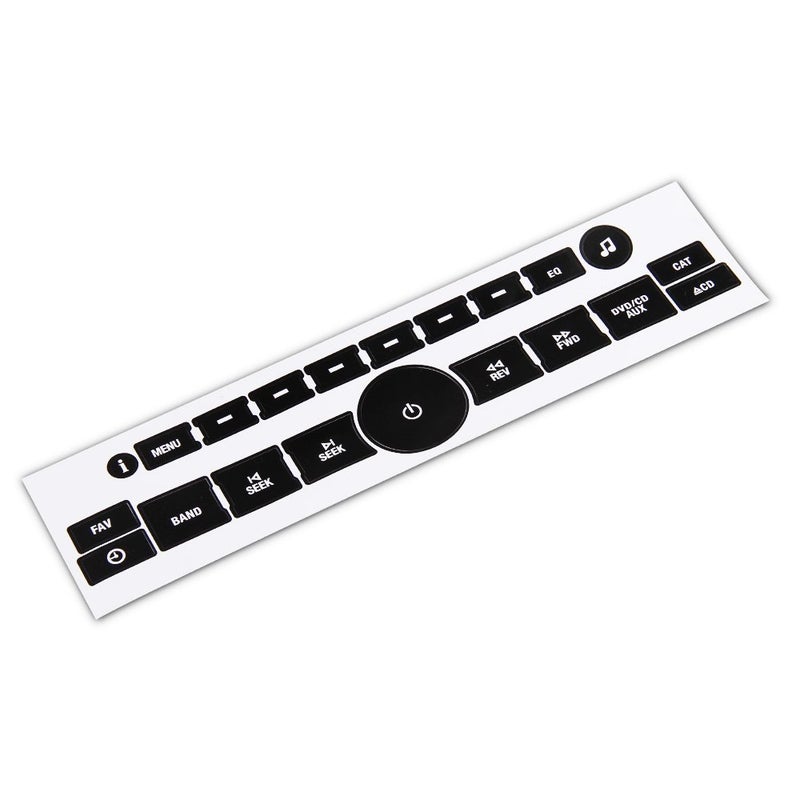 ROCCS 07-14 GM Vehicles Radio Dash Button Repair Kit Decal Fix Ruined Faded Audio Control Sticker Replacement for Denali Acadia Tahoe Silverado Escalade Buick Enclave - Image 1
