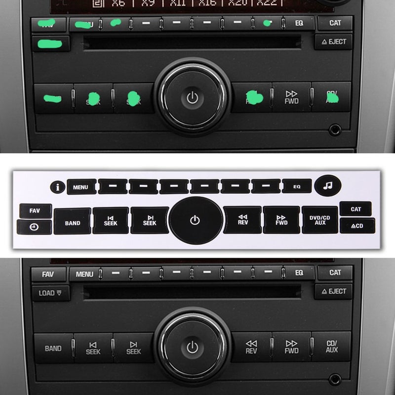 ROCCS 07-14 GM Vehicles Radio Dash Button Repair Kit Decal Fix Ruined Faded Audio Control Sticker Replacement for Denali Acadia Tahoe Silverado Escalade Buick Enclave - Image 4