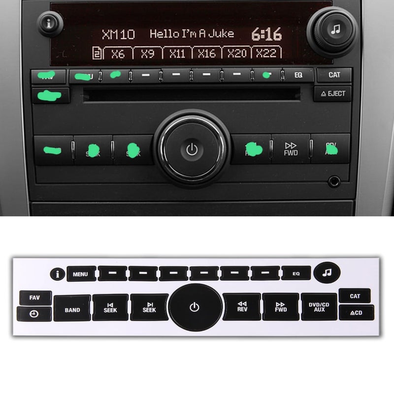 ROCCS 07-14 GM Vehicles Radio Dash Button Repair Kit Decal Fix Ruined Faded Audio Control Sticker Replacement for Denali Acadia Tahoe Silverado Escalade Buick Enclave - Image 2