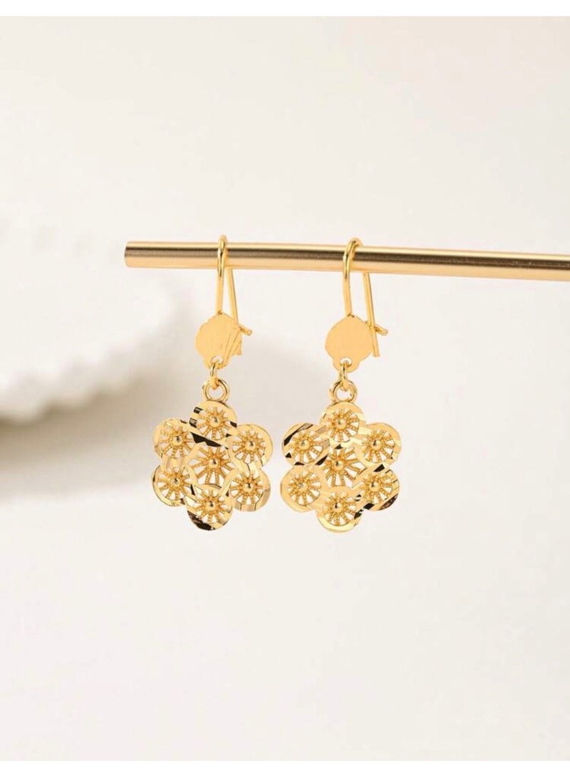 GOLDMAX Elegant 21k Gold Plated Earrings For Women - Image 3