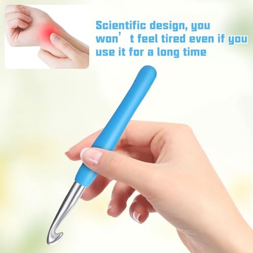 SHWAKK Crochet Hook, 10.0 mm Ergonomic Crochet Hook, Crochet Needles, Ergonomic Handle, Knitting Needles with Soft Handle Beginners and Experienced Crochet Hobbyists (10.0 mm) - Image 4