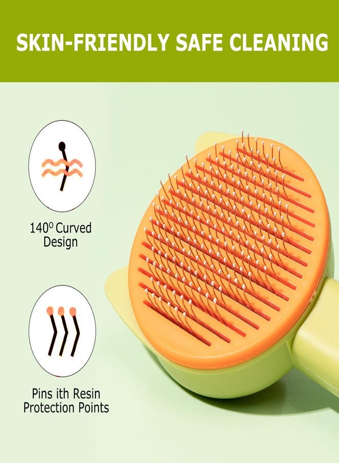 Mivofun Pet Grooming Brush Kit for Cat and Dog, Hair Massage Cleaner with Release Button, 2 Flea Combs for Shedding Removing Tangles Loose Fur Self Cleaning Accessories (4 Pieces Set) - Image 5