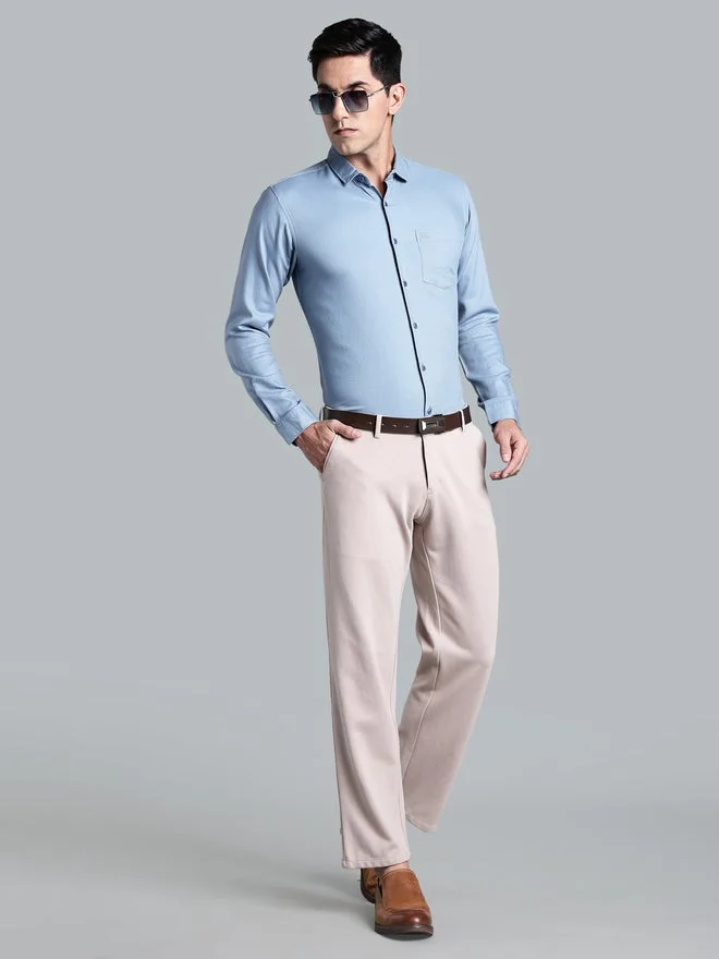 Kuons Avenue  KUONS AVENUE Men Light Blue Cotton Formal Shirt for Men | Best Price UAE