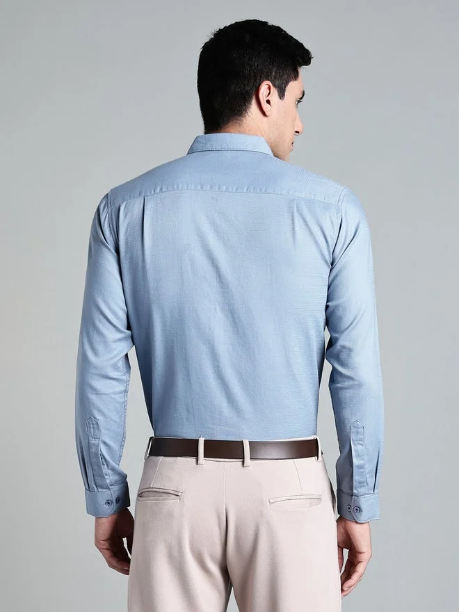 Kuons Avenue  KUONS AVENUE Men Light Blue Cotton Formal Shirt for Men | Best Price UAE
