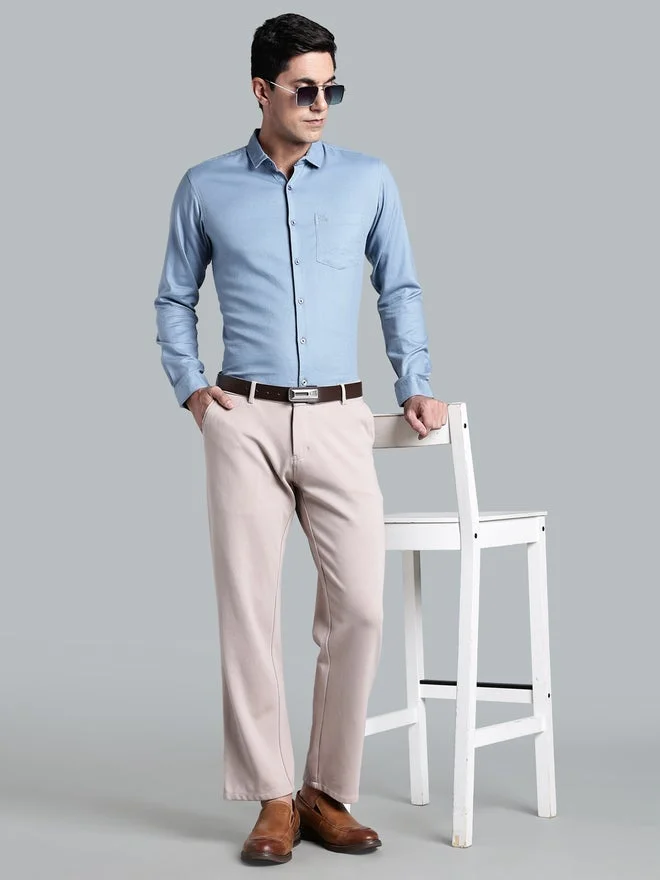 Kuons Avenue  KUONS AVENUE Men Light Blue Cotton Formal Shirt for Men | Best Price UAE