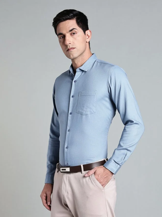 Kuons Avenue  KUONS AVENUE Men Light Blue Cotton Formal Shirt for Men | Best Price UAE