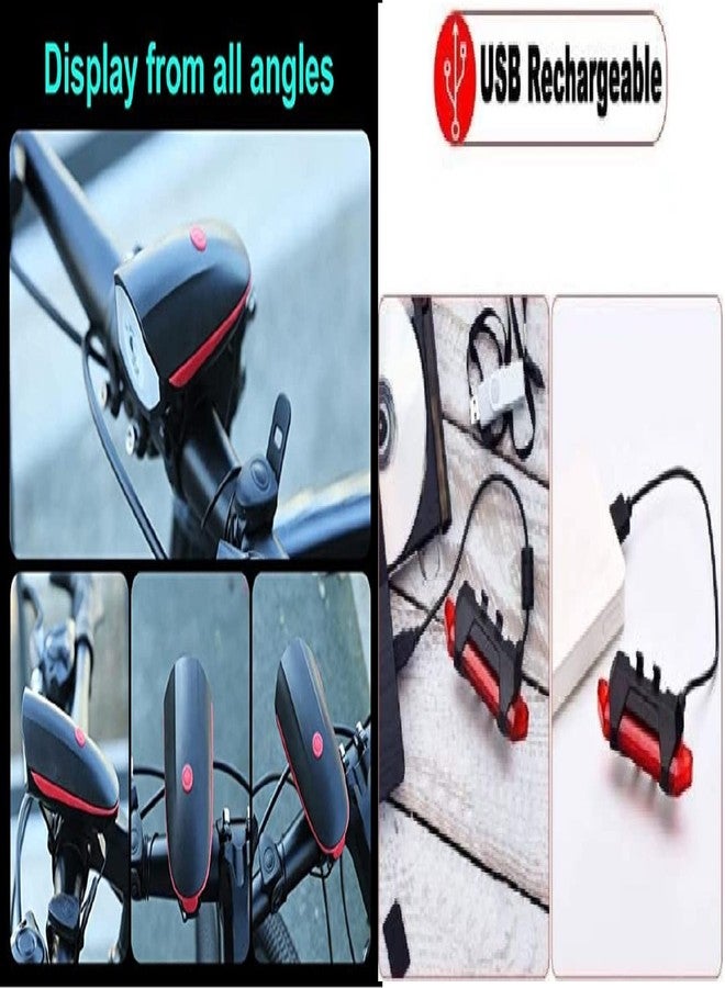 Ilsha® 2-in-1 Rechargeable Cycle Light With Horn - 3 Modes, USB Tail Light, Waterproof (Multicolor) - Image 4