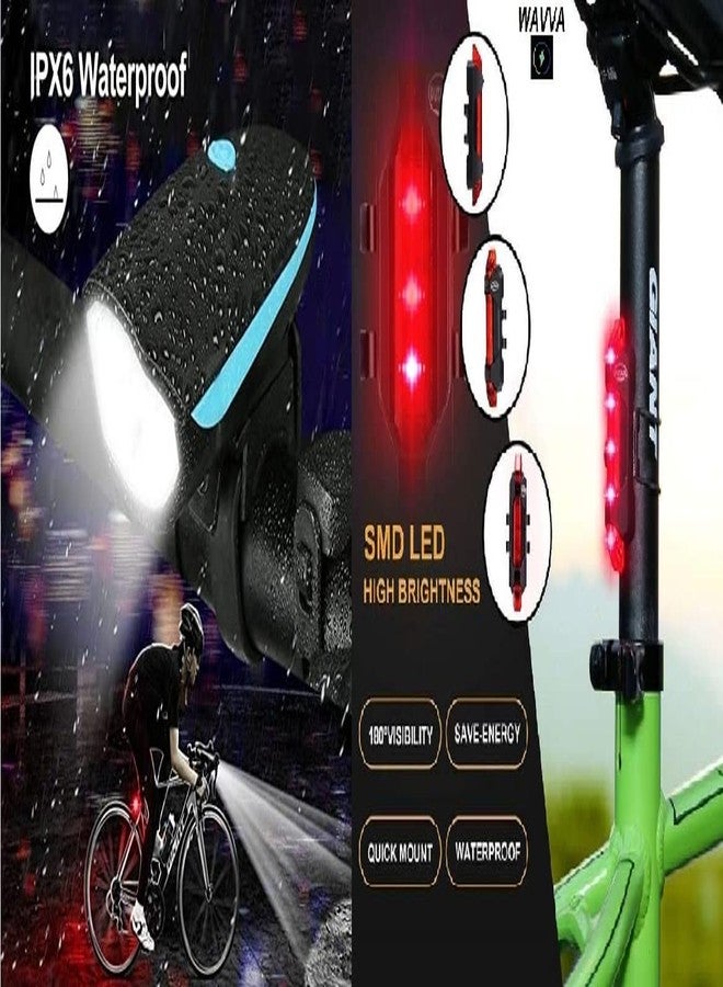 Ilsha® 2-in-1 Rechargeable Cycle Light With Horn - 3 Modes, USB Tail Light, Waterproof (Multicolor) - Image 2