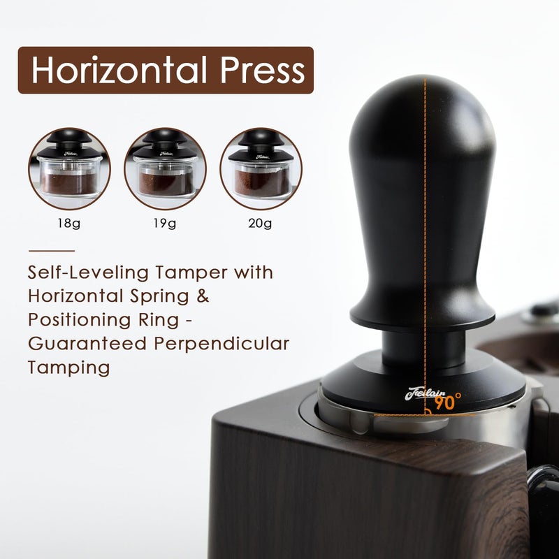 Feilair 58.35mm Espresso Tamper, 3 Spring Loaded Tamper, Espresso press tool with Ripple Base, Self Leveling Tamper for Barista, Compatible with 58mm Breville, Gaggia Bottomless Portafilter - Image 5
