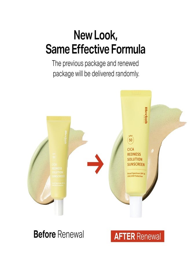 Meebak Cica Redness Solution Sunscreen - Color Corrector SPF 50, Green to Beige CC Cream with Centella and Ceramide - Redness Reducing Skincare for Fair-to-Medium Skin Tones - Korean Sunscreen - Image 4