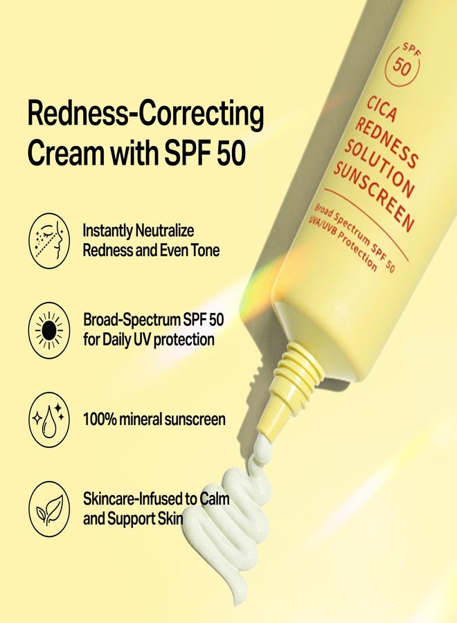 Meebak Cica Redness Solution Sunscreen - Color Corrector SPF 50, Green to Beige CC Cream with Centella and Ceramide - Redness Reducing Skincare for Fair-to-Medium Skin Tones - Korean Sunscreen - Image 2