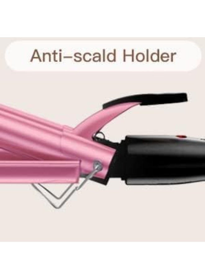 MUNTAQI Triple Barrel Hair Curler with LCD Display – Fast Heating Ceramic Wave Iron, 3 Barrel Curling Iron Wand for Beach Waves, Adjustable Temp Hair Waver for All Hair Types - Image 4