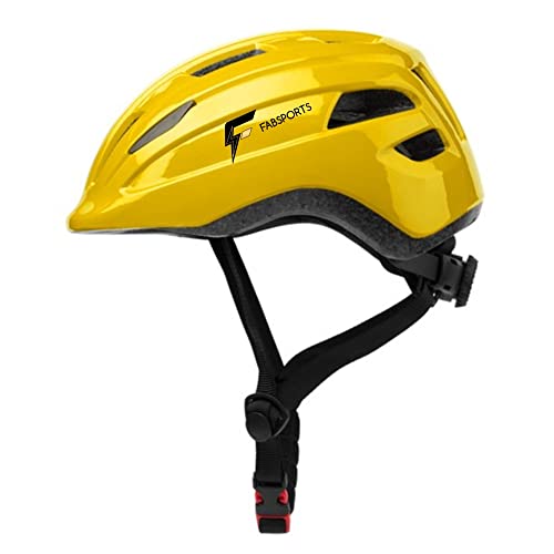 FABSPORTS Kid's Light Weight Bicycle/Bike Adjustable Size Superior Ventilation Safety Helmet for Cycling/Skating/Skate Boarding (Yellow, 5-12 Years) - Image 3