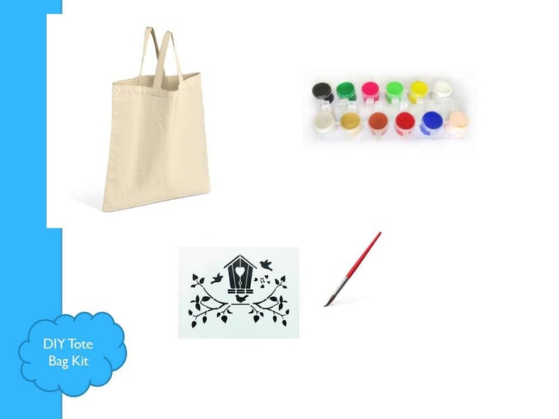 BADORN BADORN DIY Tote Bag Painting kit Easy Paint by Stencils03  - Image 1