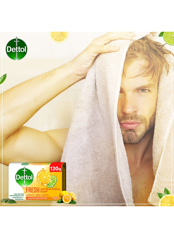 Dettol Fresh Anti-Bacterial Bathing Soap Bar Citrus And Orange Blossom Fragrance 120grams - Image 5