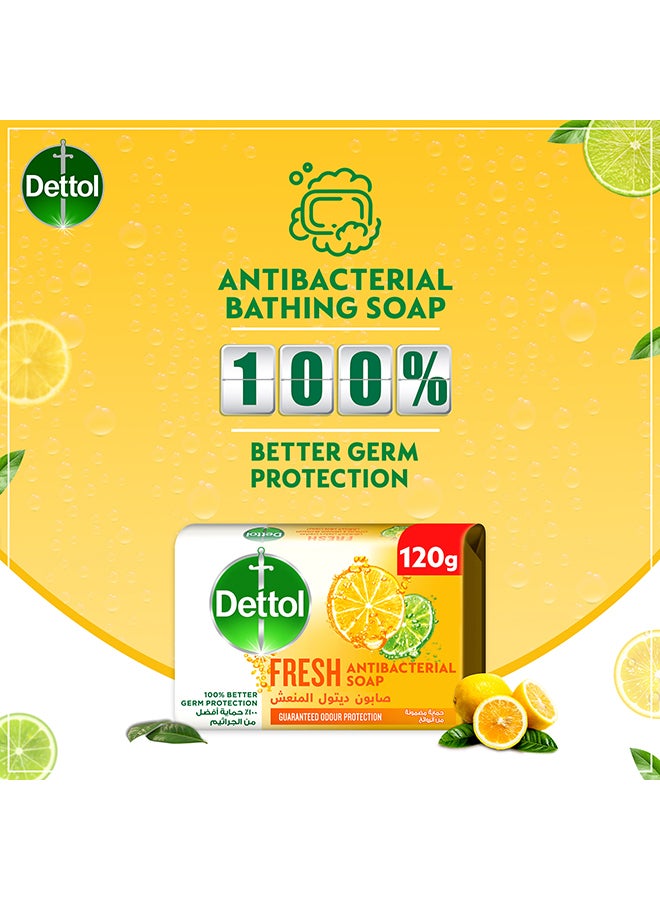 Dettol Fresh Anti-Bacterial Bathing Soap Bar Citrus And Orange Blossom Fragrance 120grams - Image 3