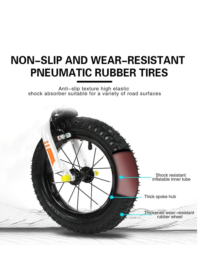 0TO1 TECH Kids Bike, 14 Inch Foldable Children Bikes for Boys Girls Age 3-7 Years With Self-Illuminating Training Wheels, Removable Basket, Children Bicycle with Passenger Rear Seat - Image 4