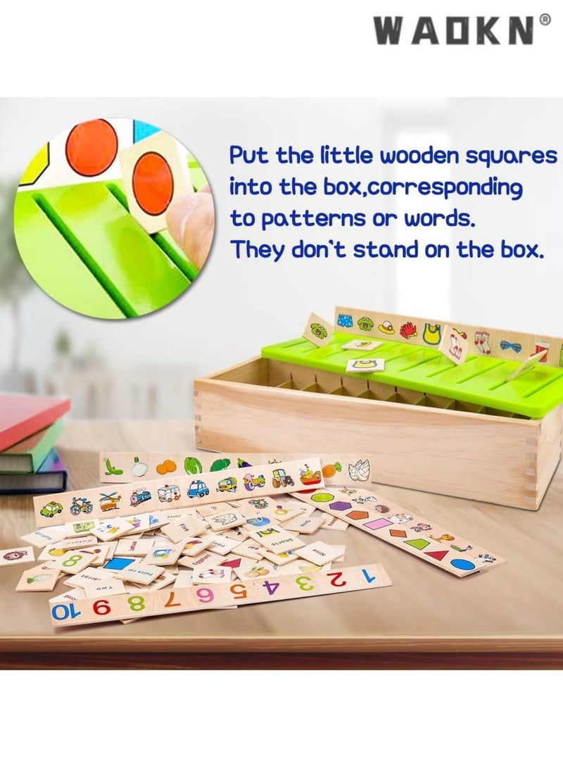 دبليو أيه أو كي أن الأطفال خشبية مونتيسوري الفرز مربع ، ألعاب تعليمية ، ألعاب تنمية المهارات الحركية للأطفال الصغار ، 1 ، 2 ، 3 و 4 سنوات من العمر الفتيان والفتيات هدية عيد ميلاد مثالية . - Image 5
