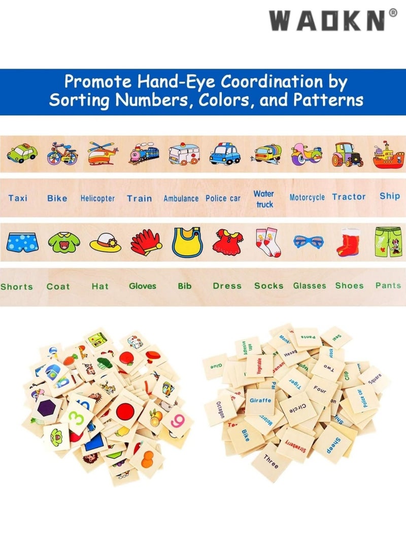 دبليو أيه أو كي أن الأطفال خشبية مونتيسوري الفرز مربع ، ألعاب تعليمية ، ألعاب تنمية المهارات الحركية للأطفال الصغار ، 1 ، 2 ، 3 و 4 سنوات من العمر الفتيان والفتيات هدية عيد ميلاد مثالية . - Image 4