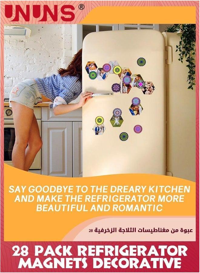 يو إن يو إن أس 28 Pack Refrigerator Magnets Decorative,Mandala Petal Fridge Magnets,Decorative Magnets,Locker And Whiteboard Magnets- Perfect For Home Office Use - Image 4