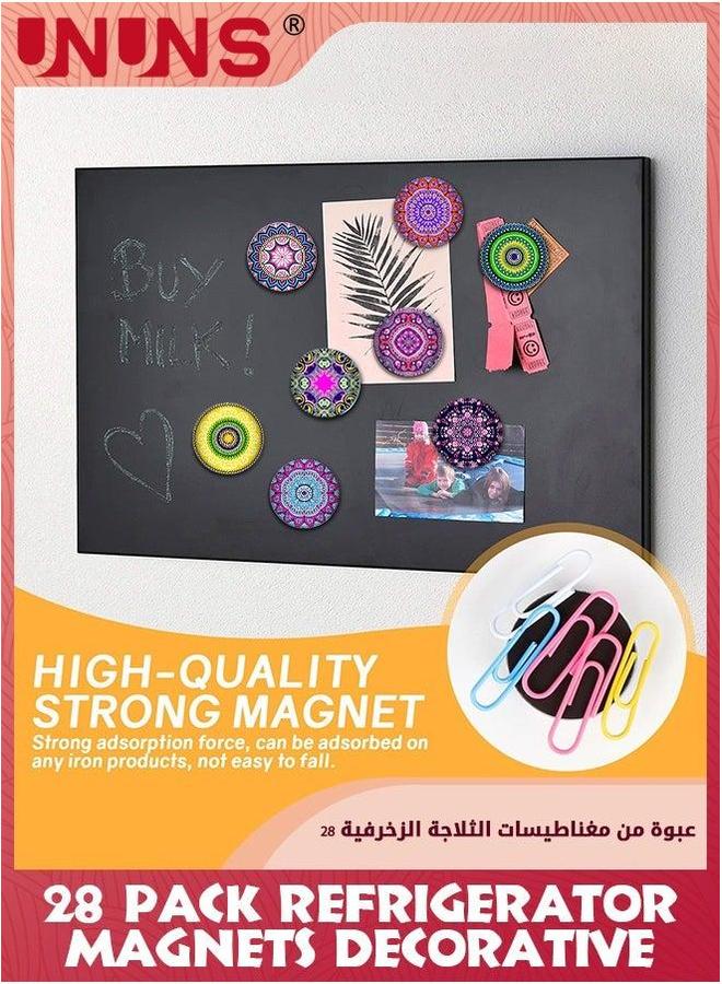 يو إن يو إن أس 28 Pack Refrigerator Magnets Decorative,Mandala Petal Fridge Magnets,Decorative Magnets,Locker And Whiteboard Magnets- Perfect For Home Office Use - Image 3