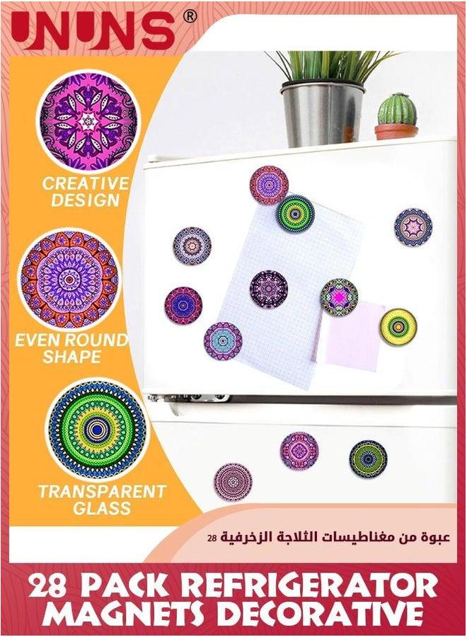يو إن يو إن أس 28 Pack Refrigerator Magnets Decorative,Mandala Petal Fridge Magnets,Decorative Magnets,Locker And Whiteboard Magnets- Perfect For Home Office Use - Image 2