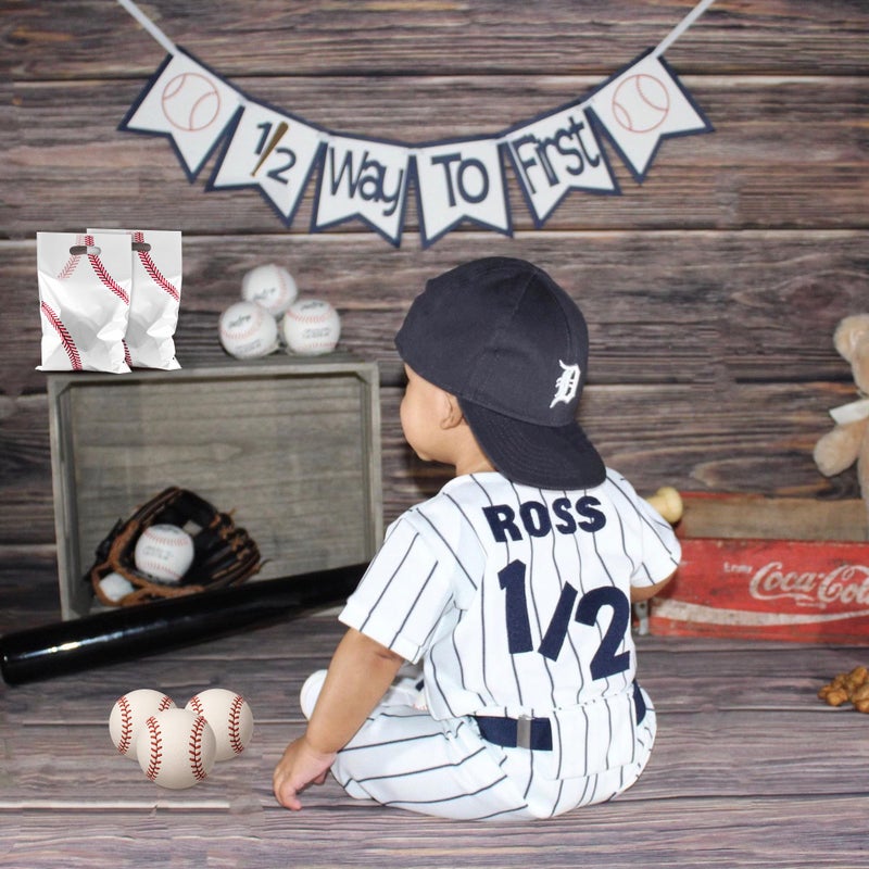 Nelisylux Baseball Party Favors Goodie Bags - 50 Pcs Baseball Gift Bags Sport Themed Party Favors Baseball Treat Bags for Team Goody Candy Snack Bag for Birthday Presents Packing Storage Supplies (White, Red) - Image 4