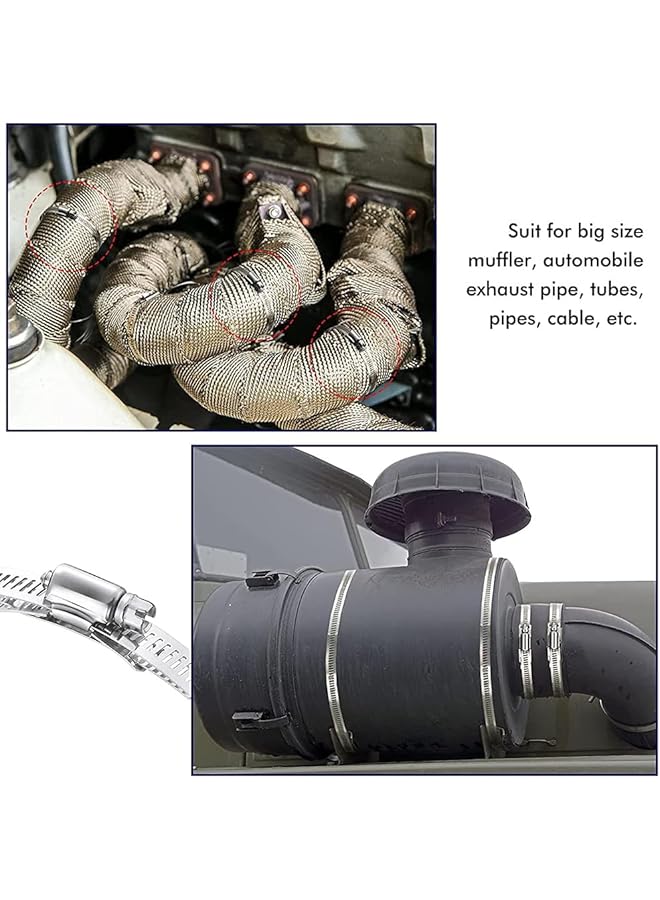 promass Stainless Steel Hose Clamp, 304 Stainless Steel Hose Clamp Assortment Kit DIY, Can Be Cut 300cm Metal Strap and 6 Stronger Fasteners, Metal Clamps for Intercooler, Pipe, Plumbing, Fuel Line - Image 5