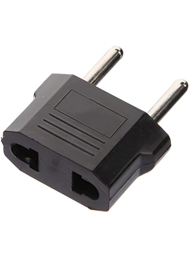 Melfi Travel Adapter - Flat To Round Plug Converter For Europe - Compact Black Power Adapter For International Travel (Pack Of 1) - Image 1