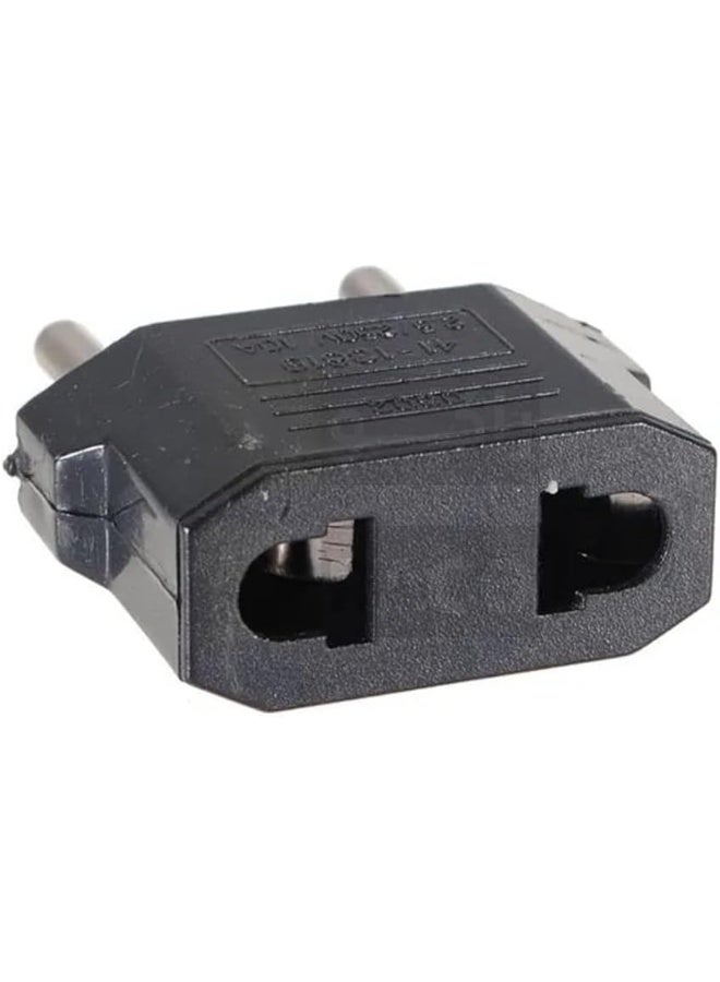 Melfi Travel Adapter - Flat To Round Plug Converter For Europe - Compact Black Power Adapter For International Travel (Pack Of 1) - Image 3