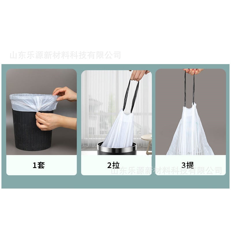 Drawstring garbage bag household automatic closing thick portable color disposable garbage bag custom factory wholesale - Image 5
