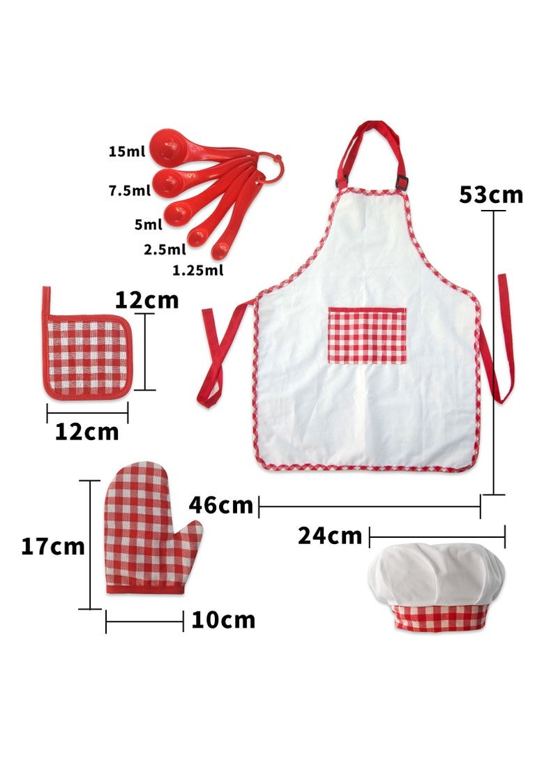Kids Play Cooking Chef Apron Chef Hat Oven Gloves Oot Mat Fun Play Game - Image 2