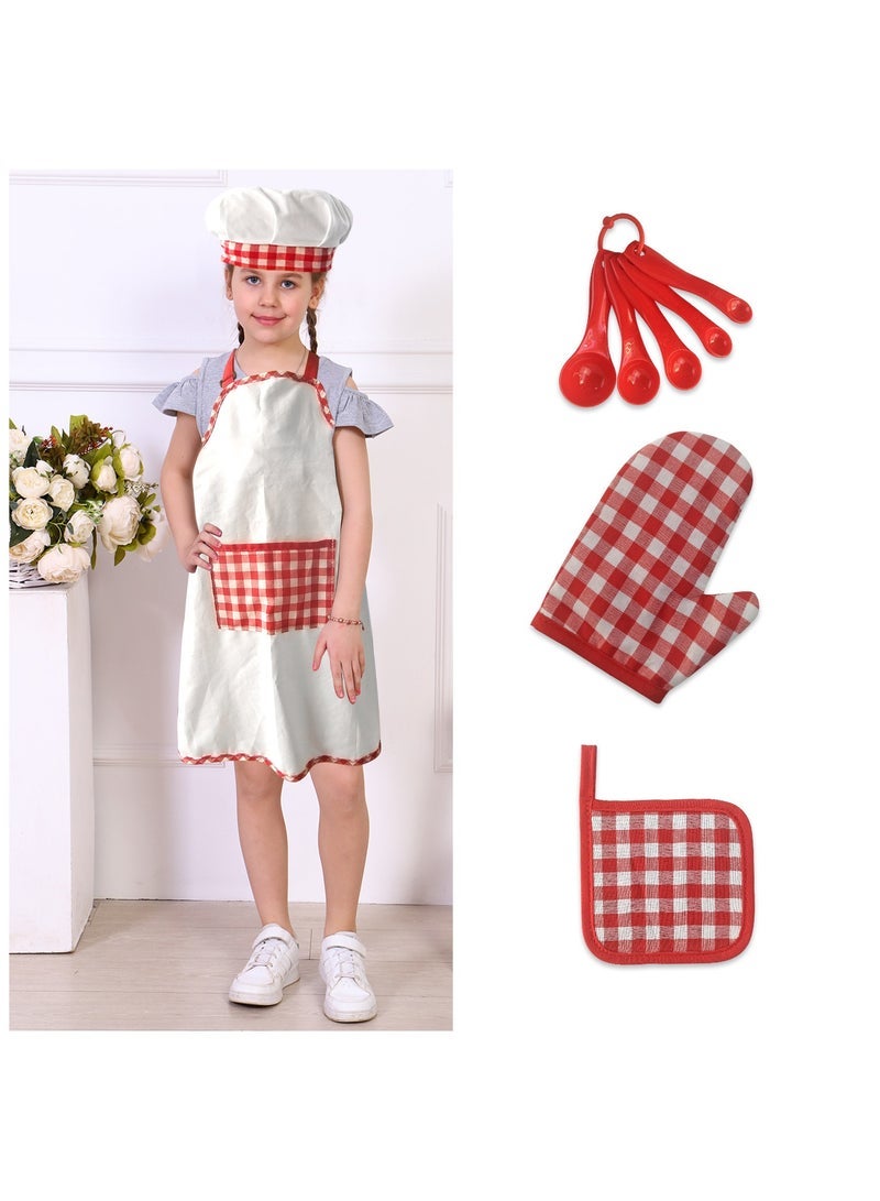 Kids Play Cooking Chef Apron Chef Hat Oven Gloves Oot Mat Fun Play Game - Image 3