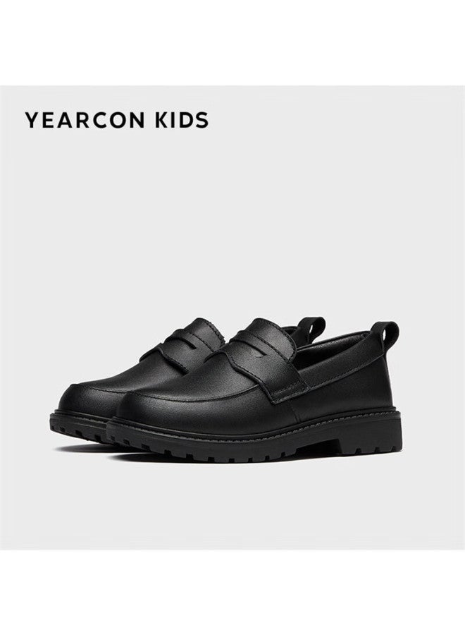 YEARCON Yierkang Children's Leather Shoes For Boys, Summer Black Slip-on Student Leather Shoes, Cowhide Performance Shoes For Boys, Black, Size 34 - Image 4