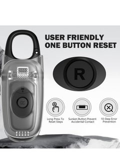 SYOSI 3D Pedometer for Walking with Removable Clip and Snap Hook Automatically Correct Small and Portable Simple Step Counter Accurate Walking Step Tracker with Big Digital Display for Men Women Black  - Image 5