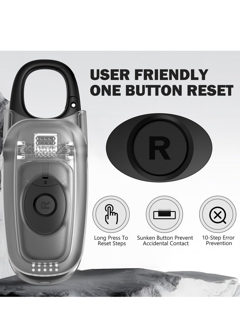 SYOSI - 3D Pedometer for Walking with Removable Clip and Snap Hook Automatically Correct Small and Portable Simple Step Counter Accurate Walking Step Tracker with Big Digital Display for Men Women Black - Image 1