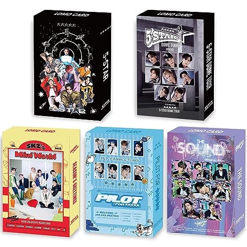 eTel Like 5 Pack275 Pcs Stray Kids 5 Star Lomo Card Photocards Greeting Card with Postcards Box - Image 1