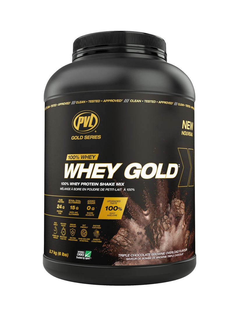 Gold Series 100% WHEY GOLD 2.7kg (6lbs) - Triple Chocolate Brownie Overload