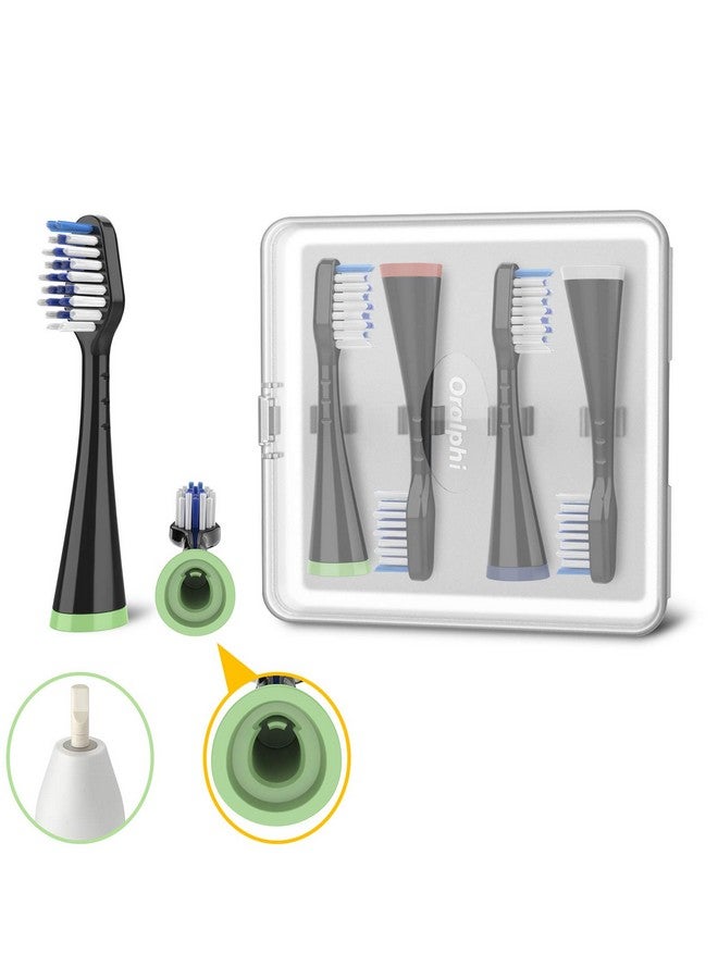 Oralphi Brush Heads For Waterpik Complete Care 5.0 & 9.0 4Pack Black - Image 1