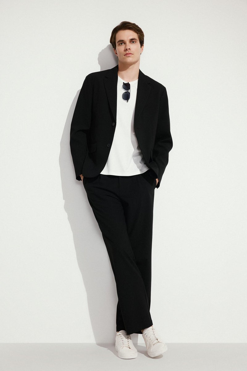 DeFacto Black Man Straight Fit Trousers Casual - Image 2