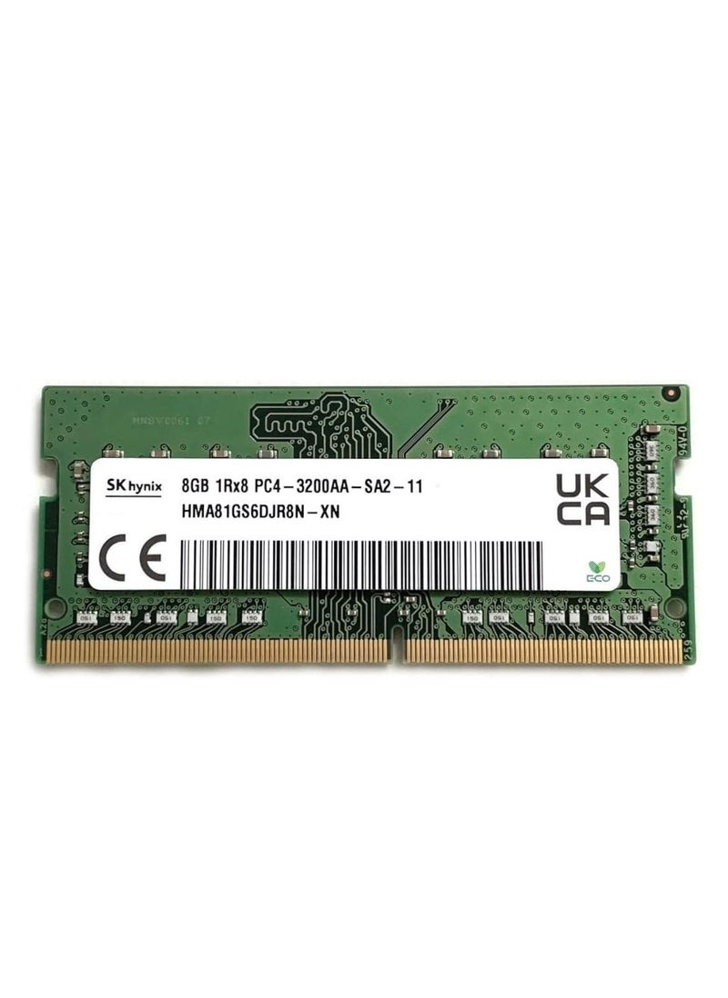 ماركة غير محددة ذاكرة رام DDR4 SODIMM للكمبيوتر المحمول من اس كيه هاينكس، سرعة 3200، سعة 8 جيجابايت، ذاكرة SO-DIMM بتصنيف PC4، ذاكرة 1Rx8، لكمبيوتر محمول ديل واتش بي ولينوفو وغيره من الأنظمة، موديل HMA81GS6DJR8N-XN  - Image 1