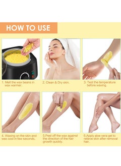 Joyeworld Hard Wax Beads, 400g Wax Beans for Hair Removal, Sensitive Skin Hard Wax for Face, Legs, Armpit, Brazilian, Bikini and Full Body at Home, Waxing Beads for Women Men (lemon)  - Image 4