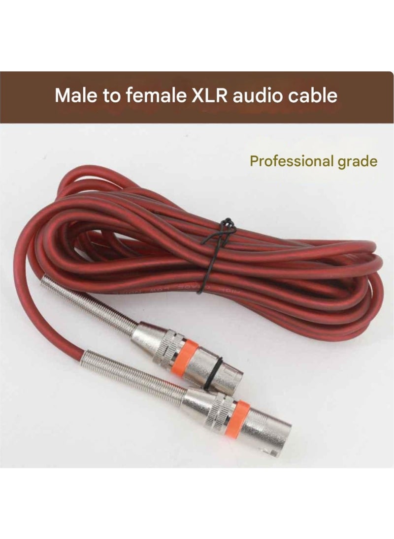 ELIKLIV 3m Brown XLR Male-Female Microphone Audio Cable (with Spring) - Professional High-Fidelity Transmission  - Image 2
