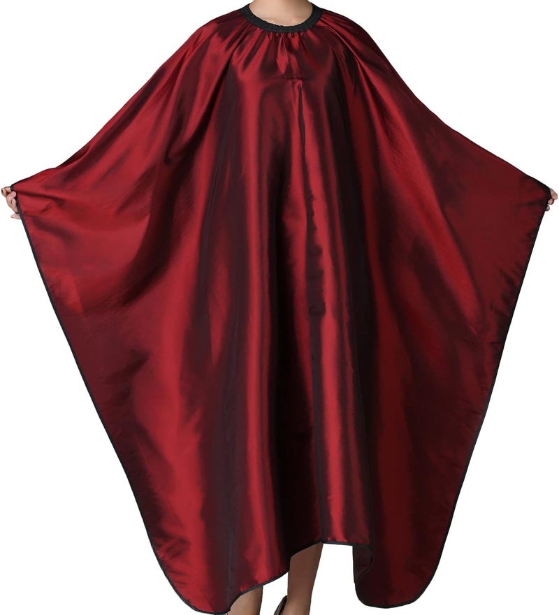 Iusmnur Professional Barber Cape, Adult Unisex Hair Salon Cape with Adjustable Metal Clip, 55 x 63 Inch, Wine Red - Image 1